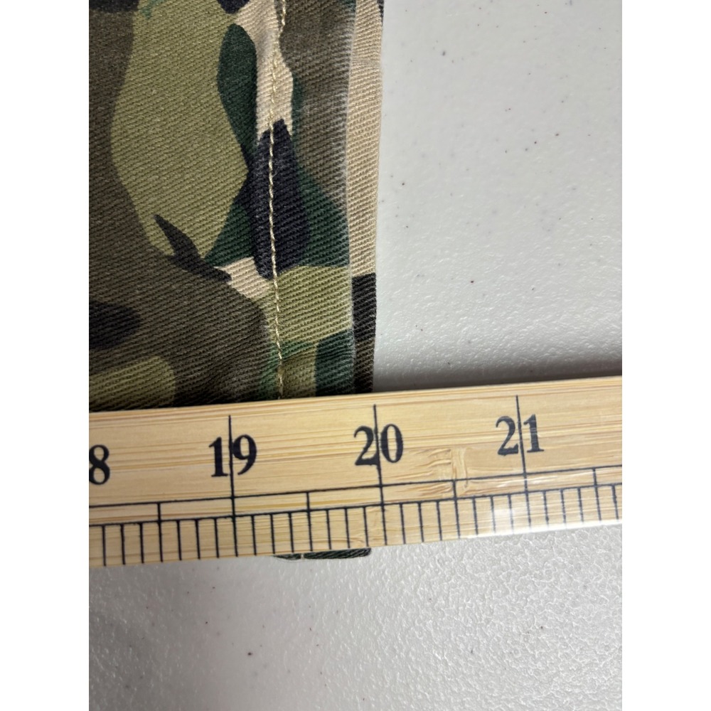 Venus Green Camo Cropped Stretch Cotton Blend Denim 10 Grunge Streetwear - Picture 9 of 9